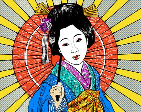 geisha pop art woman Japanese kimono