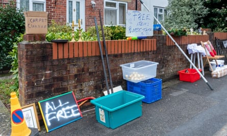 Everyday items being given away for free outside a home in England