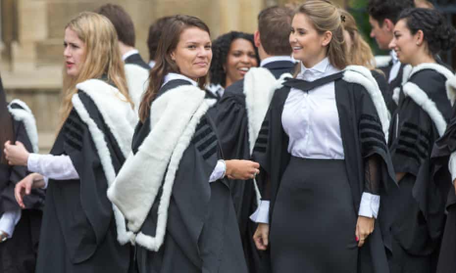 Female students at their graduation ceremony at Cambridge University, 2016