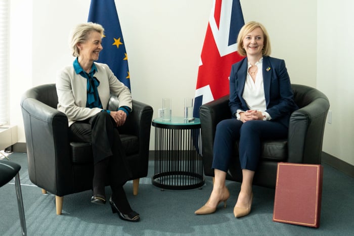Liz Truss with Ursula von der Leyen (left) at the UN in New York.
