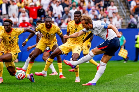 Harry Kane of England shoots on goal.