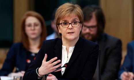 Nicola Sturgeon giving evidence to the Scottish parliament’s committee convenors