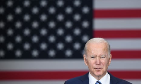 Joe Biden in Maryland in February. Recent surveys have shown an uptick in support for Biden though his overall ratings are still mired in the low 40s.