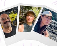 polaroid images with people enjoying leisure time in the images