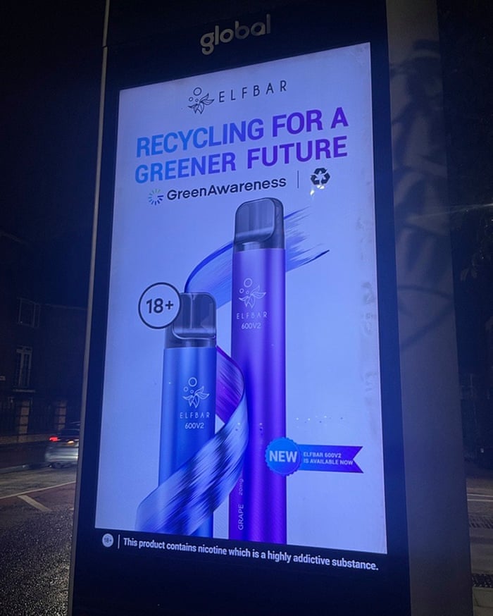 Elf Bar vape adverts banned in UK over 'greener' recycling claims | Vaping | The Guardian Elf Bar vape adverts banned in UK over 'greener' recycling claims | Vaping | The Guardian