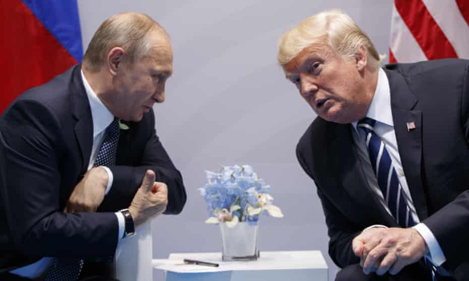 Putin and Trump at the G20 summit in Hamburg, 7 July 2017.