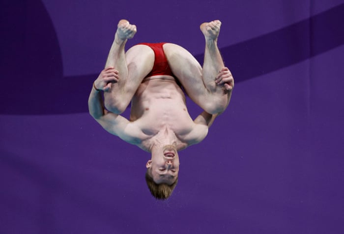 Jack David Laugher in action on the 1m springboard.