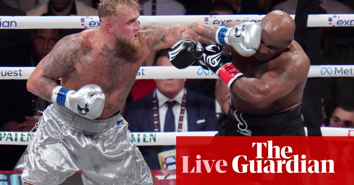 Jake Paul defeats Mike Tyson after Katie Taylor controversially beats Amanda Serrano – as it happened | Boxing | The Guardian
