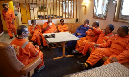 The crew have spent more than 200 days on the 236ft-long ship in the Norfolk port.