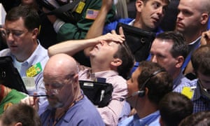 The New York Mercantile Exchange reacts to the collapse of Lehman Brothers on 15 September 2008.