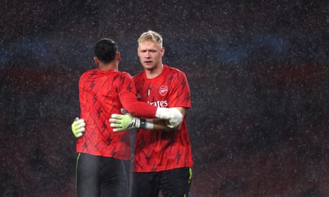 Aaron Ramsdale (right) has been left on the bench for Arsenal’s last two games