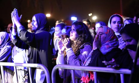 Saudi women attend the country’s first jazz festival