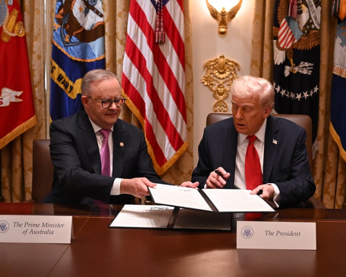 'Ready to go': Trump and Albanese sign multibillion-dollar critical minerals agreement – video