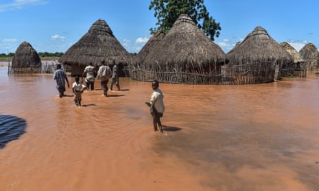 Floodwaters in the coastal Tana Delta region of Kenya