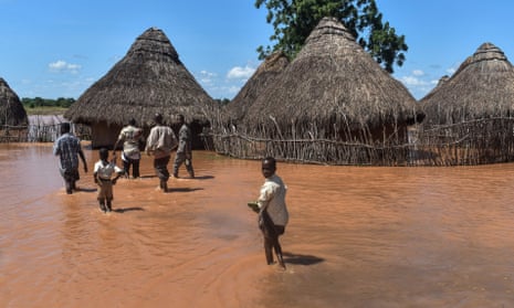 Flooding in the Tana river area of Kenya in 2018, when 60,000 people were forced to move home.