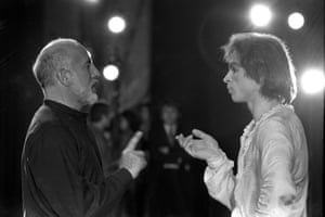 Robbins with Rudolf Nureyev during rehearsals for Dances at a Gathering, Covent Garden, London, 1970.