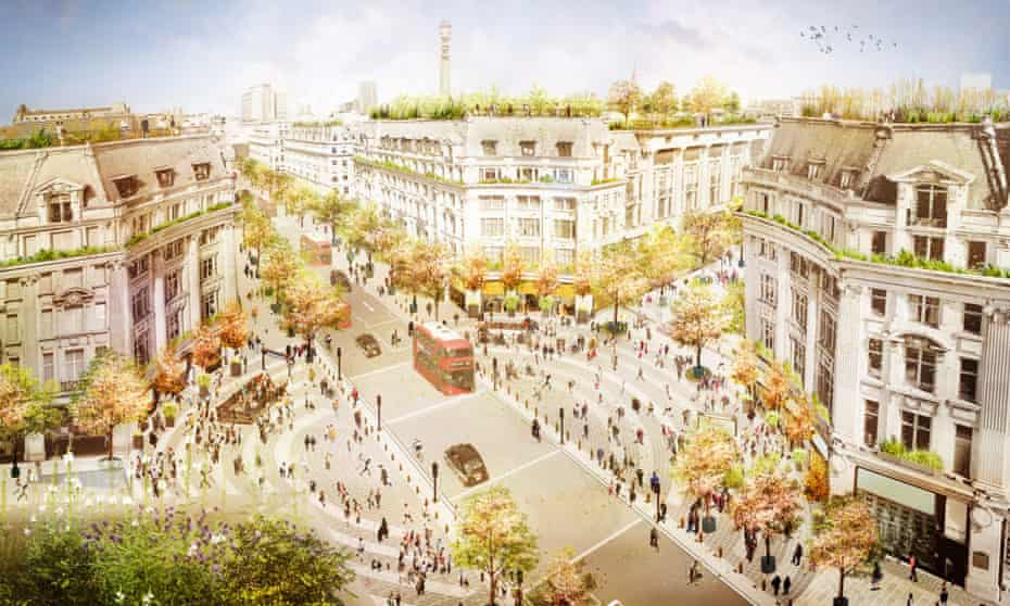 An artist’s impression of how Oxford Circus will look after the changes.