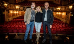 Opening Night’s Rufus Wainwright, left, with Sheridan Smith and Ivo van Hove. Filling seats for the West End musical has been difficult.