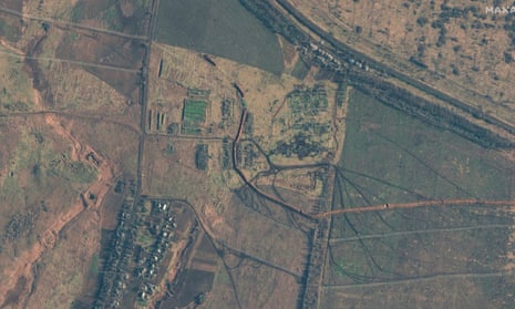 Satellite view of trenches in Bakhmut.