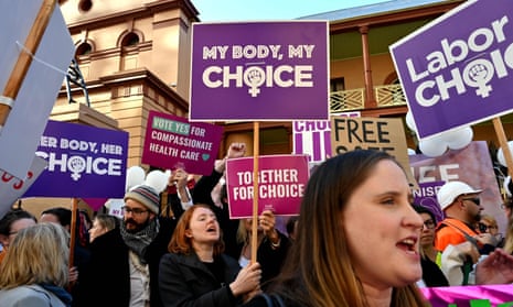 Protestors gathered outside NSW parliament before a debate on the Reproductive Health Care Reform Bill in 2019