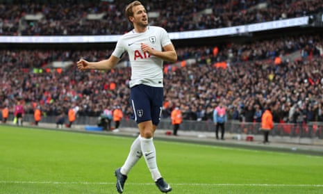 Harry Kane celebrates scoring his third goal in Spurs’ 5-2 victory over Southampton on Boxing Day – his eighth hat-trick of 2017.