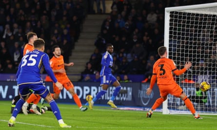 Live Davies scored an own goal to give Leicester City the lead.
