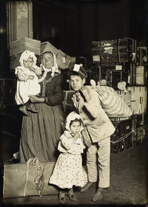Italian family in the baggage room, Ellis Island, 1905 Hine is often called a ‘social photographer’, and when he worked at the Ethical Culture School in New York City one of his assignments was to document immigrants arriving at Ellis Island. He hoped the work would make viewers have ‘the same regard for contemporary immigrants as they have for pilgrims who landed at Plymouth Rock’