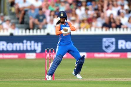 India’s Jemimah Rodrigues on her way to a fine half century in Bristol