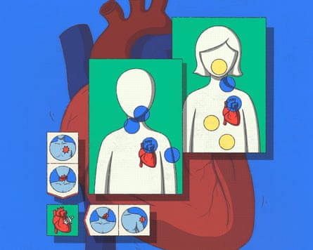 Heart attack illustration.