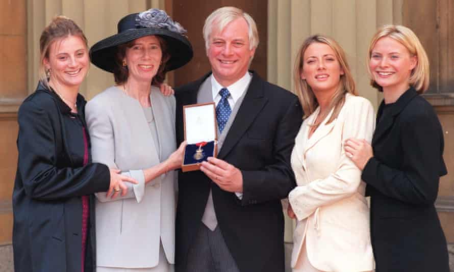 With wife, Lavender, and daughters (from left) Kate, Laura and Alice, after receiving the Order of the Companions of Honour at Buckingham Palace in 1989.