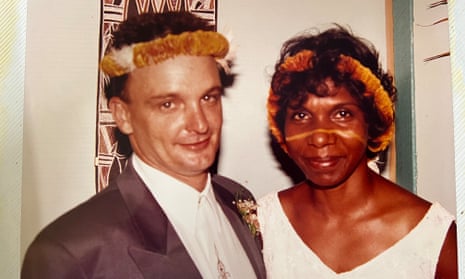 Will Stubbs and Merrkiyawuy Ganambarr-Stubbs on their wedding day in December 1994