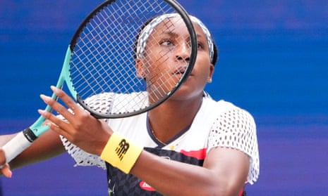 Coco Gauff keeps her eye on the ball in her second-round victory over Elena Gabriela Ruse.