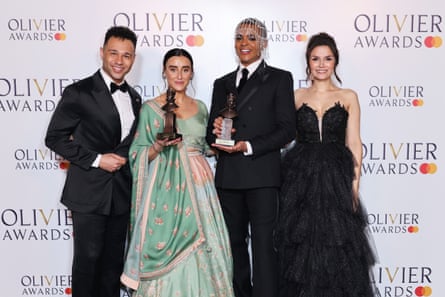 Corbin Bleu, Maimuna Memon, Layton Williams and Samantha Barks at the Olivier awards.