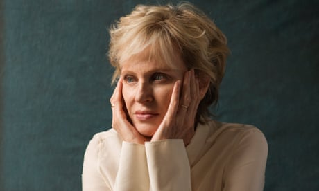 Siri Hustvedt leaning on her hands looking slightly away from the camera