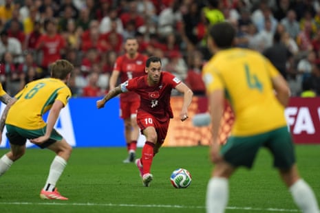 Hakan Calhanoglu of Turkiye in action