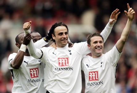 Dimitar Berbatov celebrates a goal for Tottenham