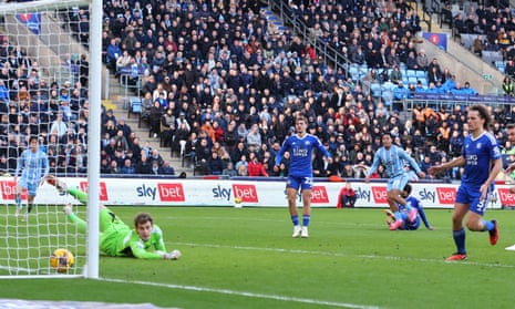 Milan van Ewijk trikes to give Coventry the lead.