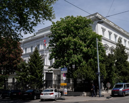 An outside shot to the Russian embassy in Vienna.