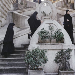 Women standing on the Kamondo Stairs in Istanbul, Turkey