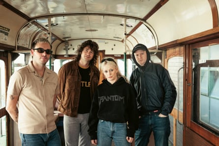 Bryce Wilson, Declan Mehrtens, Amy Taylor and Gus Romer of Amyl and the Sniffers.