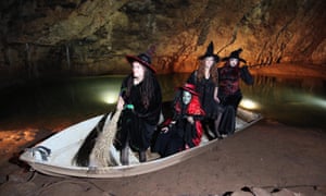 Witches at Wookey Hole Caves in Somerset