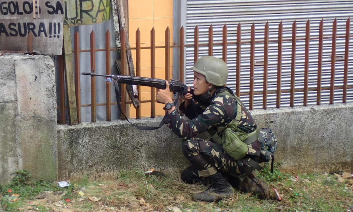 The comments come just over a year after Isis was defeated in Marawi City, after a five-month battle with government forces (pictured).