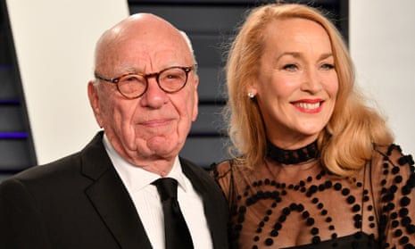 Rupert Murdoch and Jerry Hall attend the 2019 Vanity Fair Oscar party in Beverly Hills, California.