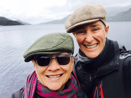 Eddie and partner Carol on holiday in Loch Ness.