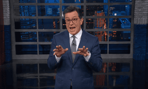 ‘Just seven more shopping days until Votemas Stephen Colbert