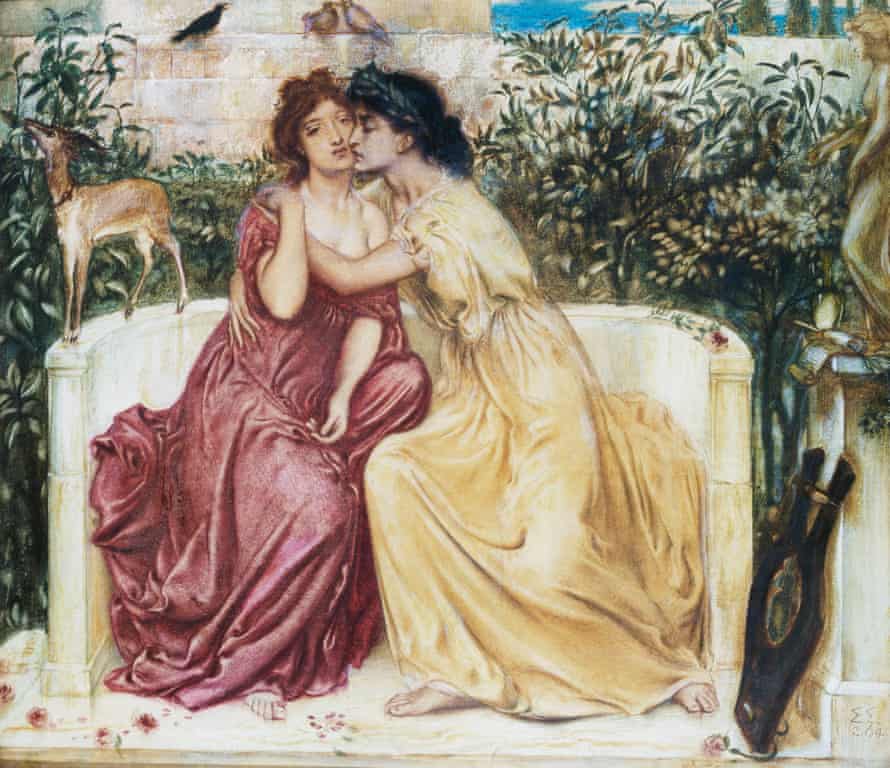 Queer British Art … Sappho and Erinna in the Garden Mytelene by Simeon Solomon.