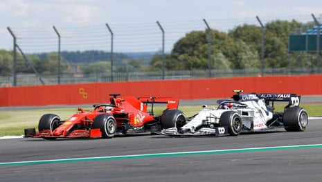 Vettel battles Gasly.