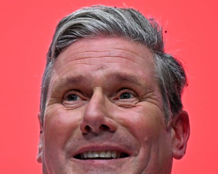 A close-up of Keir Starmer’s hair