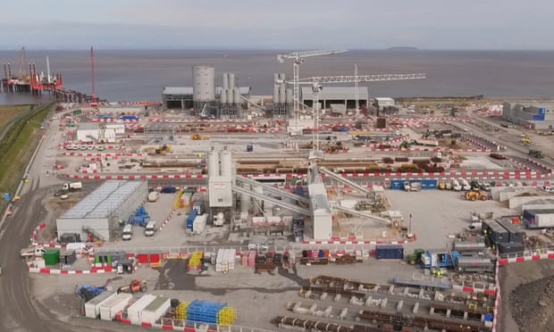 Hinkley Point C nuclear power station under construction.
