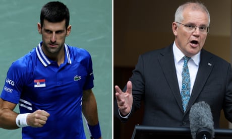 Australian prime minister Scott Morrison and tennis player Novak Djokovic